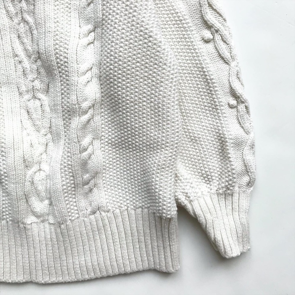 BabyGap Ivory cable knit crew neck sweater EUC 4T - Picture 3 of 5